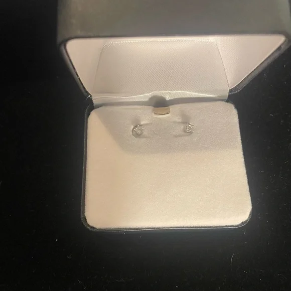 belk Silver-Tone White Gem Stud Earrings - Picture 1 of 5